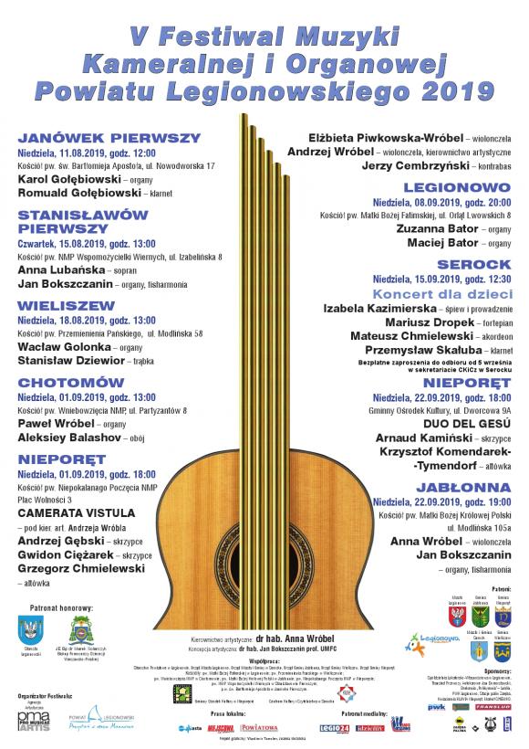 Plakat "V Festiwal Muzyki Kameralnej i Organowej"
