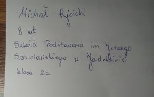 MICHAŁ RYBICKI, 8 lat, Szkoła Podstawowa w Jadwisinie