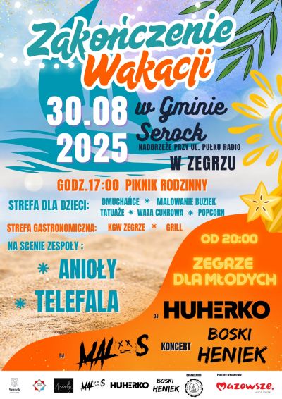 Plakat Zakończenie Wakacji w Gminie Serock