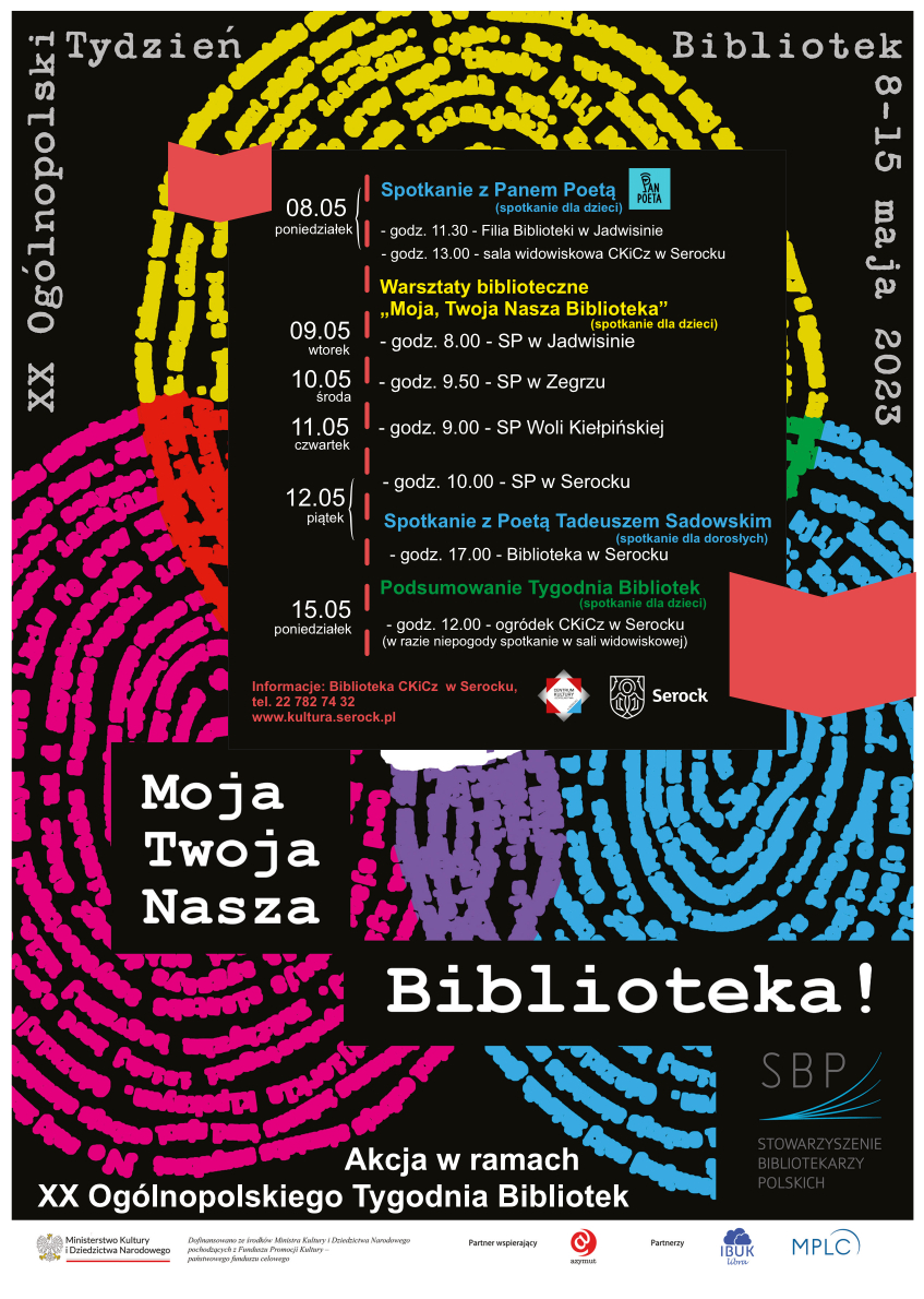 NASZE WYDARZENIA  W XX OGÓLNOPOLSKIM TYGODNIU BIBLIOTEK