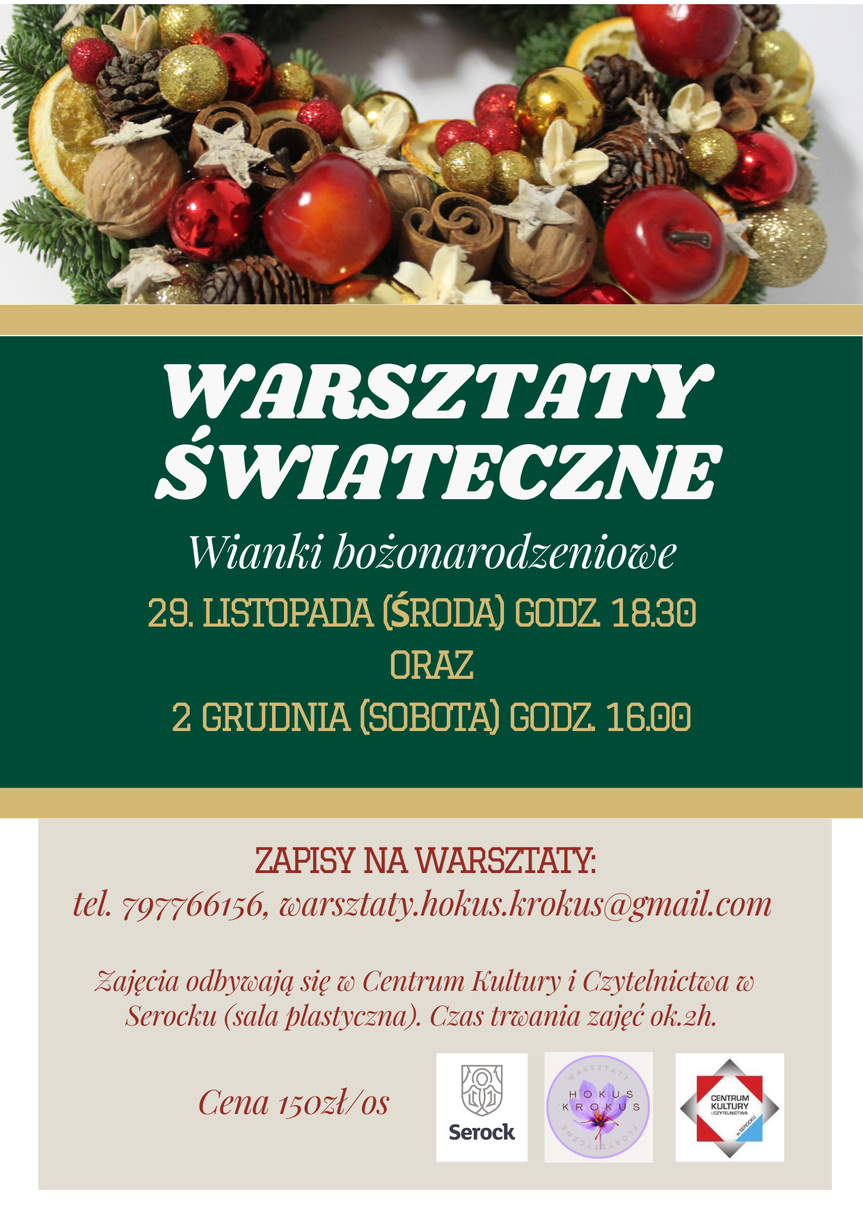 Warsztaty Świąteczne - Wianki Bożonarodzeniowe