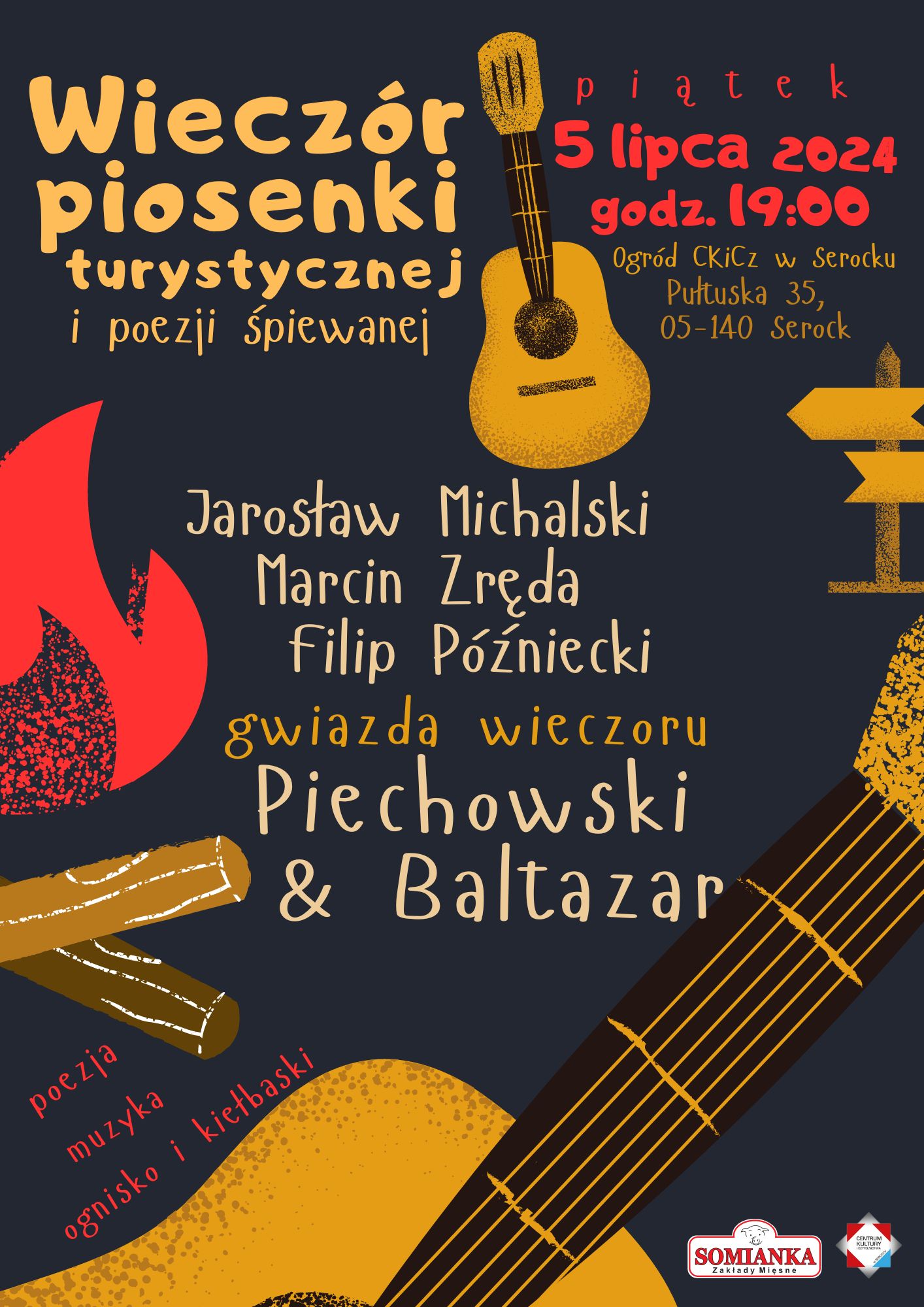 Muzyczne ognisko - wieczór piosenki turystycznej i poezji śpiewanej.