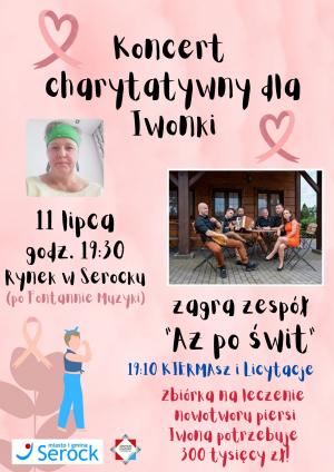 Koncert charytatywny dla Iwonki (19:10 licytacje i kiermasz, 19:30 koncert "Aż po świt" 