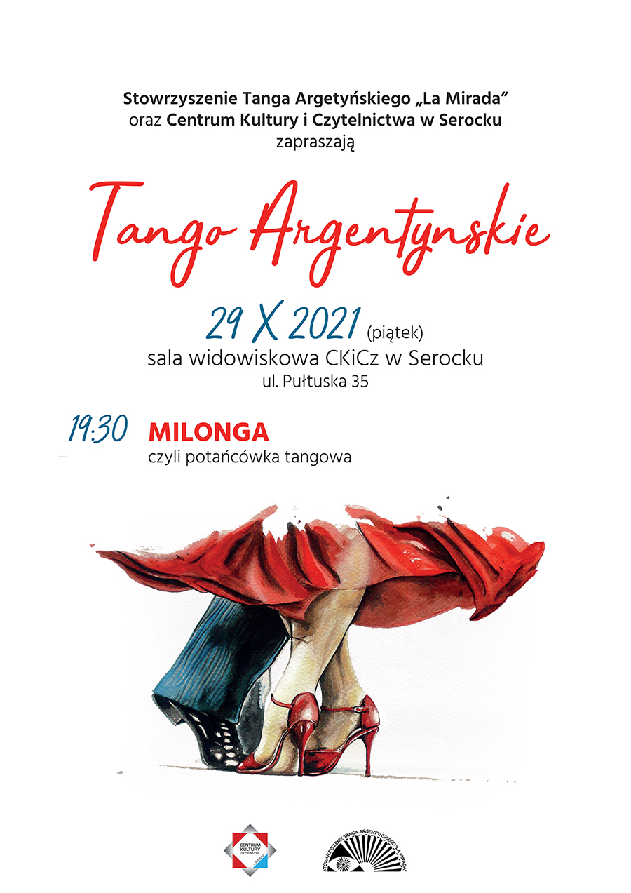 "TANGO ARGENTYŃSKIE" 29 października 2021 r. godz. 19.30-22.00 – Milonga