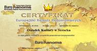 Certyfikat dla Ośrodka Kultury w Serocku